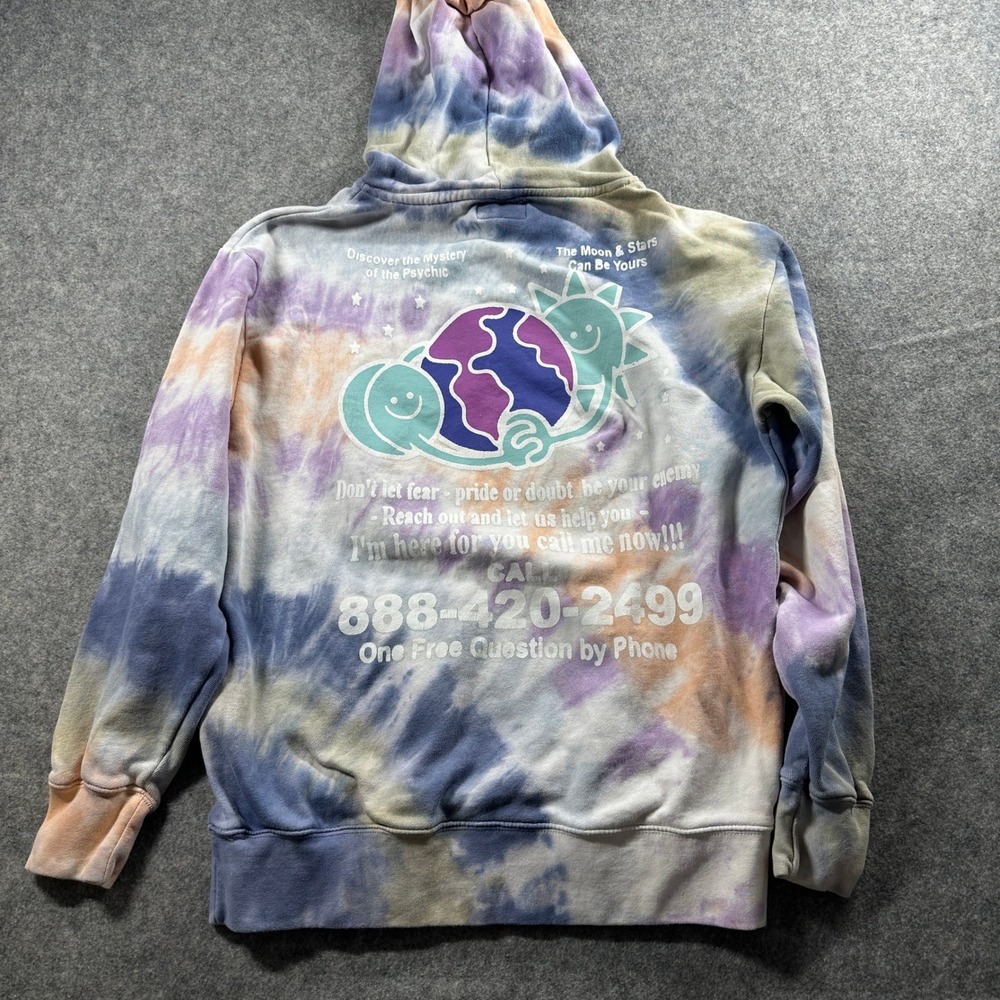 MARKET Smiley Hoodie Mens Medium Tie Dye High Energy Team Psychic Graphic